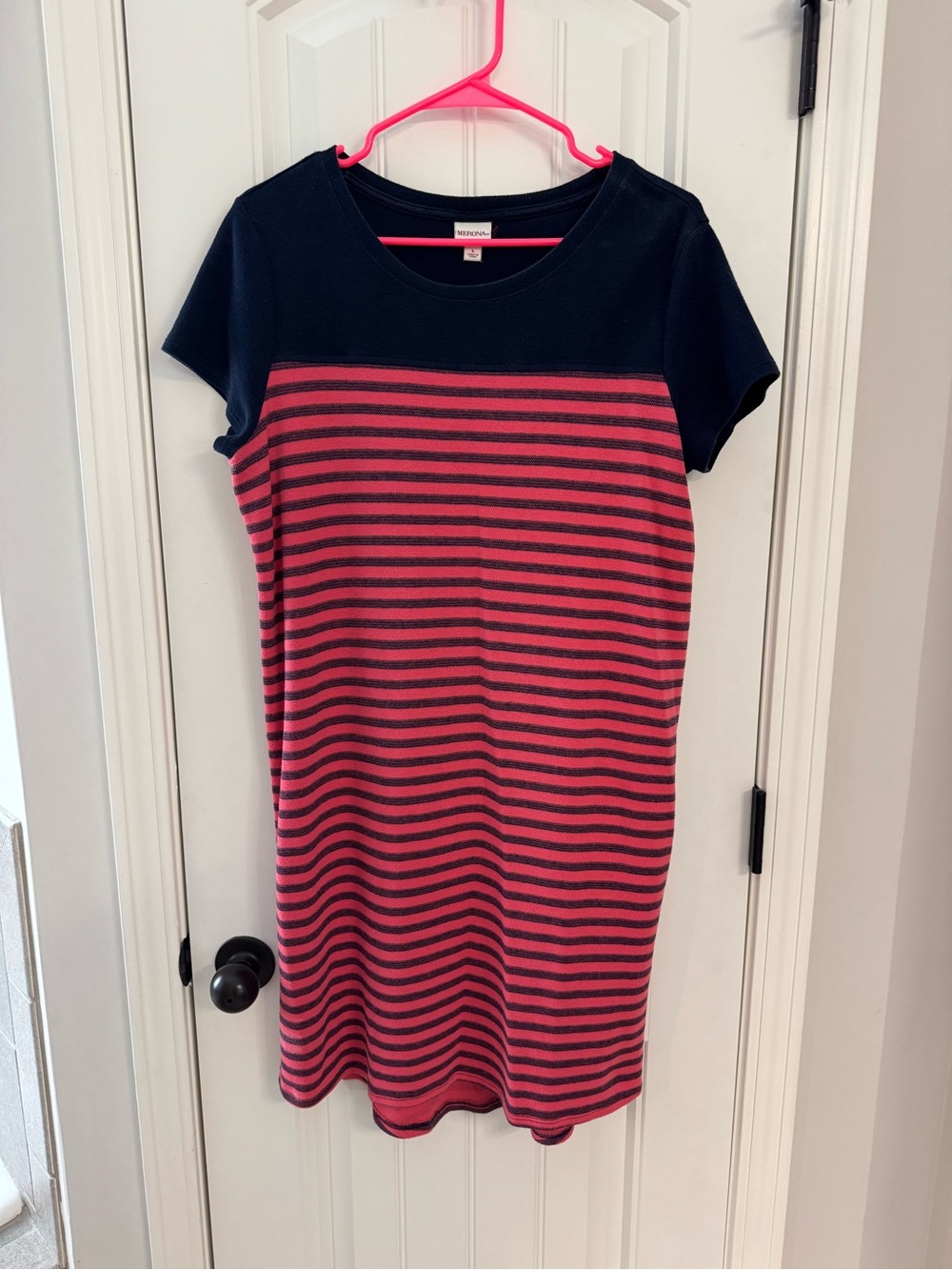 Striped Short Sleeve Shift Dress